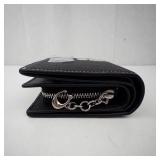Coach New York Black Pebbled Leather Wallet With Teddy Bear Patch