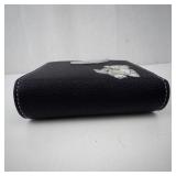 Coach New York Black Pebbled Leather Wallet With Teddy Bear Patch