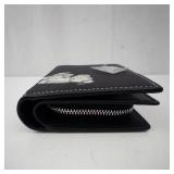 Coach New York Black Pebbled Leather Wallet With Teddy Bear Patch