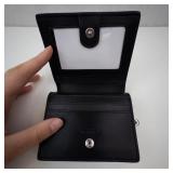 Coach New York Black Pebbled Leather Wallet With Teddy Bear Patch