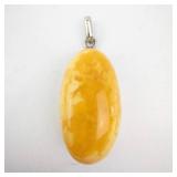 Large Butterscotch Amber Pendant - 43x23mm