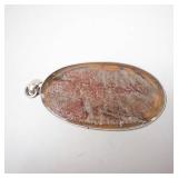 Large Butterscotch Amber Pendant - 43x23mm