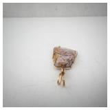 Lavender Agate Wire-Wrapped Pendant - Gold-Tone Wire