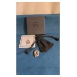 1 ozt silver AMULET WITH GEBO RUNE WITH COA