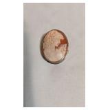 VINTAGE STERLING CAMEO BROOCH