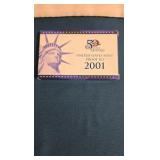 BLUE 2001 US MINT PROOF SET