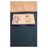 BLUE 2001 US MINT PROOF SET