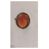 VINTAGE STERLING CAMEO BROOCH