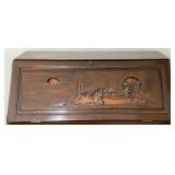 Asian Carved 5 Drawer Secretary Desk