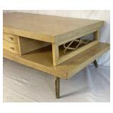 Vintage Mid Century Modern Blonde Cocktail Table