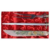 Anton Wingen Solingen Germany Stag Handles Carving Set in Original Box