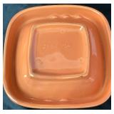MCM Orange & Green Drip Glaze Ceramic Ashtrays by California Pottery