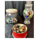 Vintage Collection of Marbles with Shooters