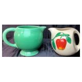 Vintage Homer Laughlin Fiesta Ice Lip Pitcher and Pippin Pottery USA Apple Water Pitcher