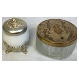 Vintage Vanity Accessories and Avon Bottles plus Vapo-Cresolene Vaporizer Oil Lamp