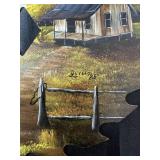 Handpainted Sawblades and Paintbrush