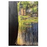 Handpainted Sawblades and Paintbrush