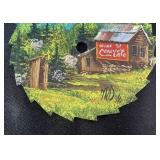 Handpainted Sawblades and Paintbrush