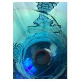 Indiana Glass Co Harvest Glass Blue Iridescent Carnival Glass Pitcher and Goblets Set