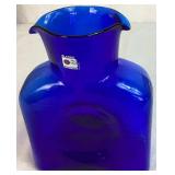 Vintage Blenko #384 Cobalt Blue Double Spout Water Bottle
