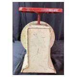 Vintage Kitchen Bundle - Way Rite Kitchen Scale, Cast Iron Coffee Grinder and 10" Red & White Enamelware Bowl