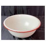 Vintage Kitchen Bundle - Way Rite Kitchen Scale, Cast Iron Coffee Grinder and 10" Red & White Enamelware Bowl