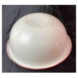 Vintage Kitchen Bundle - Way Rite Kitchen Scale, Cast Iron Coffee Grinder and 10" Red & White Enamelware Bowl