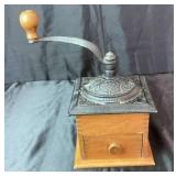 Vintage Kitchen Bundle - Way Rite Kitchen Scale, Cast Iron Coffee Grinder and 10" Red & White Enamelware Bowl