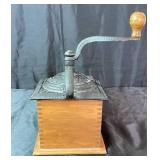 Vintage Kitchen Bundle - Way Rite Kitchen Scale, Cast Iron Coffee Grinder and 10" Red & White Enamelware Bowl