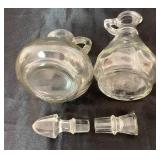 Collection of 2 Decanters and 5 Cruets with Stoppers