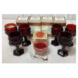 Avon 1876 Cape Cod Collection Candle Holder Wine Goblets and Avon Fostoria Salt Cellar
