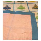 Handmade Oversized Queen Size Sunbonnet Sue Quilt -Double Sided