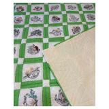 Handmade Twin Size Light Green State Birds Quilt