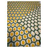 Handmade Vintage Daisy Crochet Throw Blanket with Matching Doily