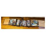 Mid Century Modern Wooden 3 Tier Accordion Sewing Box with Sewing Supplies