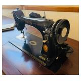 Vintage Singer Sewing Machine Model 66 in Wooden Cabinet