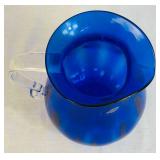 Blenko Hand Blown Cobalt Glass Pitcher