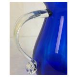 Blenko Hand Blown Cobalt Glass Pitcher