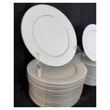 Noritake Tahoe 2585 China Set - White On White Floral Design with Platinum Trim