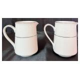 Noritake Tahoe 2585 China Set - White On White Floral Design with Platinum Trim