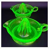 Uranium Glass Collection - Citrus Juicers and Mixing Bowl