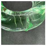 Uranium Glass Collection Lot 2 - Lorian Green Plate and Sugar & Creamer Set