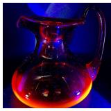 Vintage Blenko MCM Large Amberina Pitcher with Handle