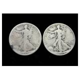 1917 and 1940 Walking Liberty Half Dollars - 90% Silver