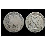 1917 and 1940 Walking Liberty Half Dollars - 90% Silver