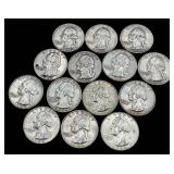 14 Washington Quarters 1953- 1964 - 90% Silver
