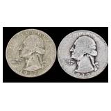 12 Washington Quarters 1937-1952 - 90% Silver