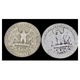 12 Washington Quarters 1937-1952 - 90% Silver