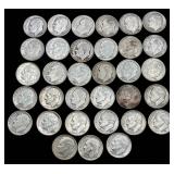 Decade of Dimes 33 dimes from 1950-1959 90% Silver