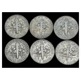 Decade of Dimes 33 dimes from 1950-1959 90% Silver